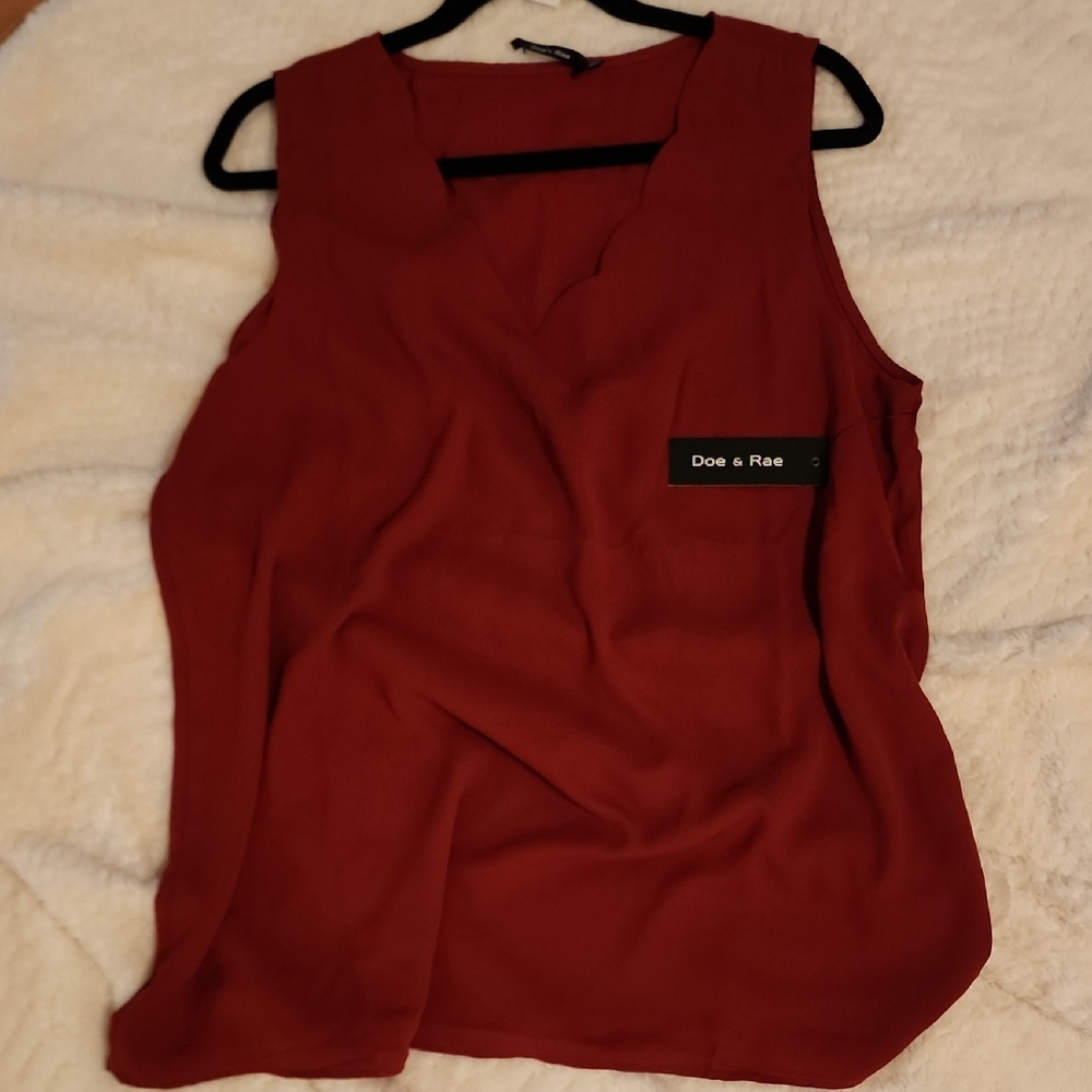 Doe & Rae Red Sleeveless Tank Top
